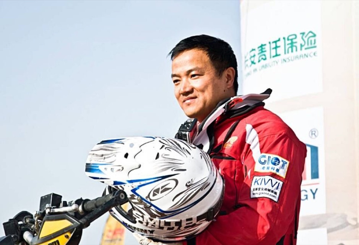 James TJ Lee at a China off-road rally start